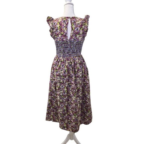 English Factory Floral Smocked Midi Dress Size XS - Picture 2 of 6